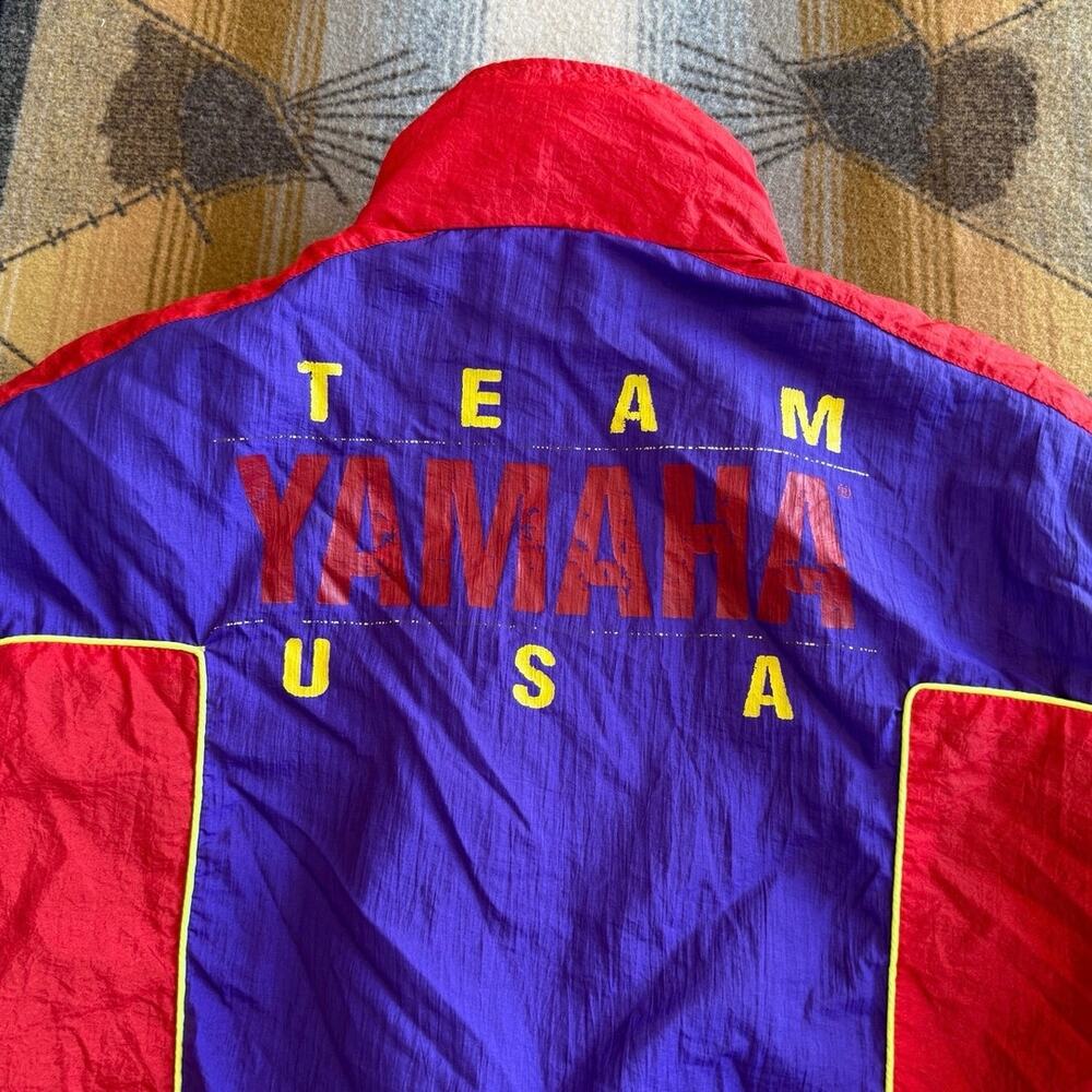 Vintage 90s Yamaha Team USA Full Zip Windbreaker Jacket Mens Size Medium - Picture 6 of 10